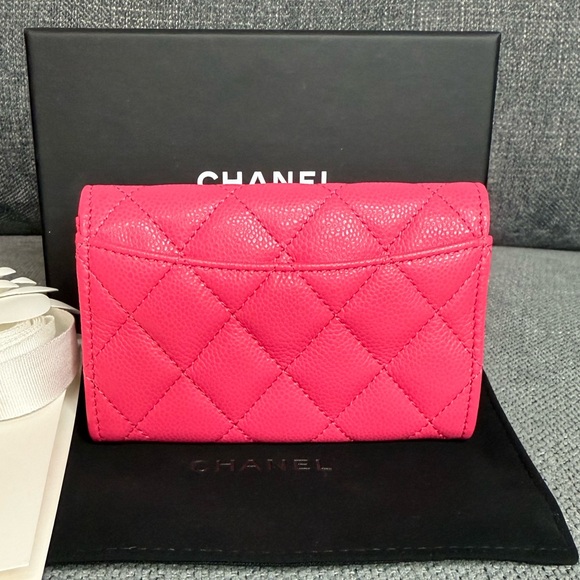 CHANEL CC flap Caviar Card Case CORAL - Picture 5 of 9